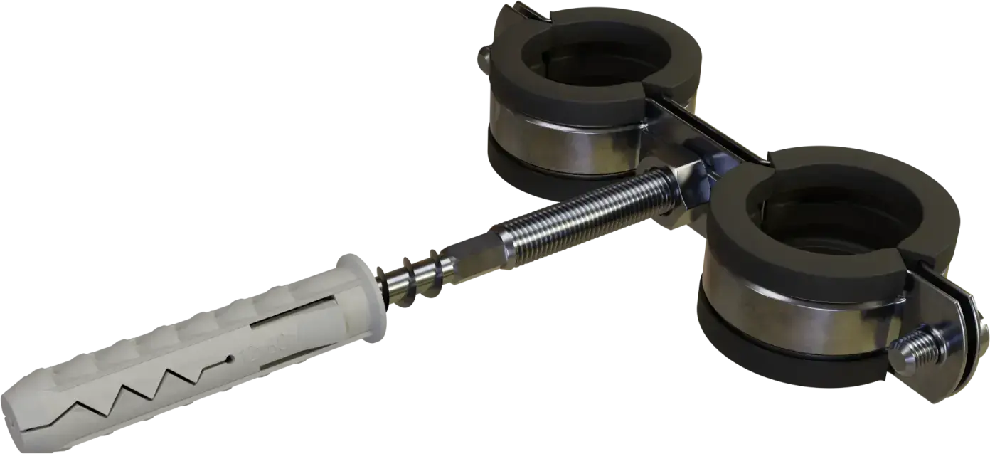 Double pipe holder with pin and rubber URPG ø16-19 mm STALCO URPG - 3/8\'\'