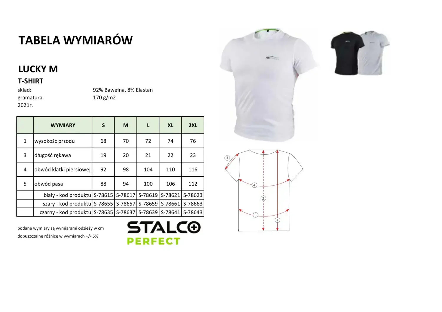 Men’s T-shirt LUCKY M 2XL Black STALCO PERFECT S-78643