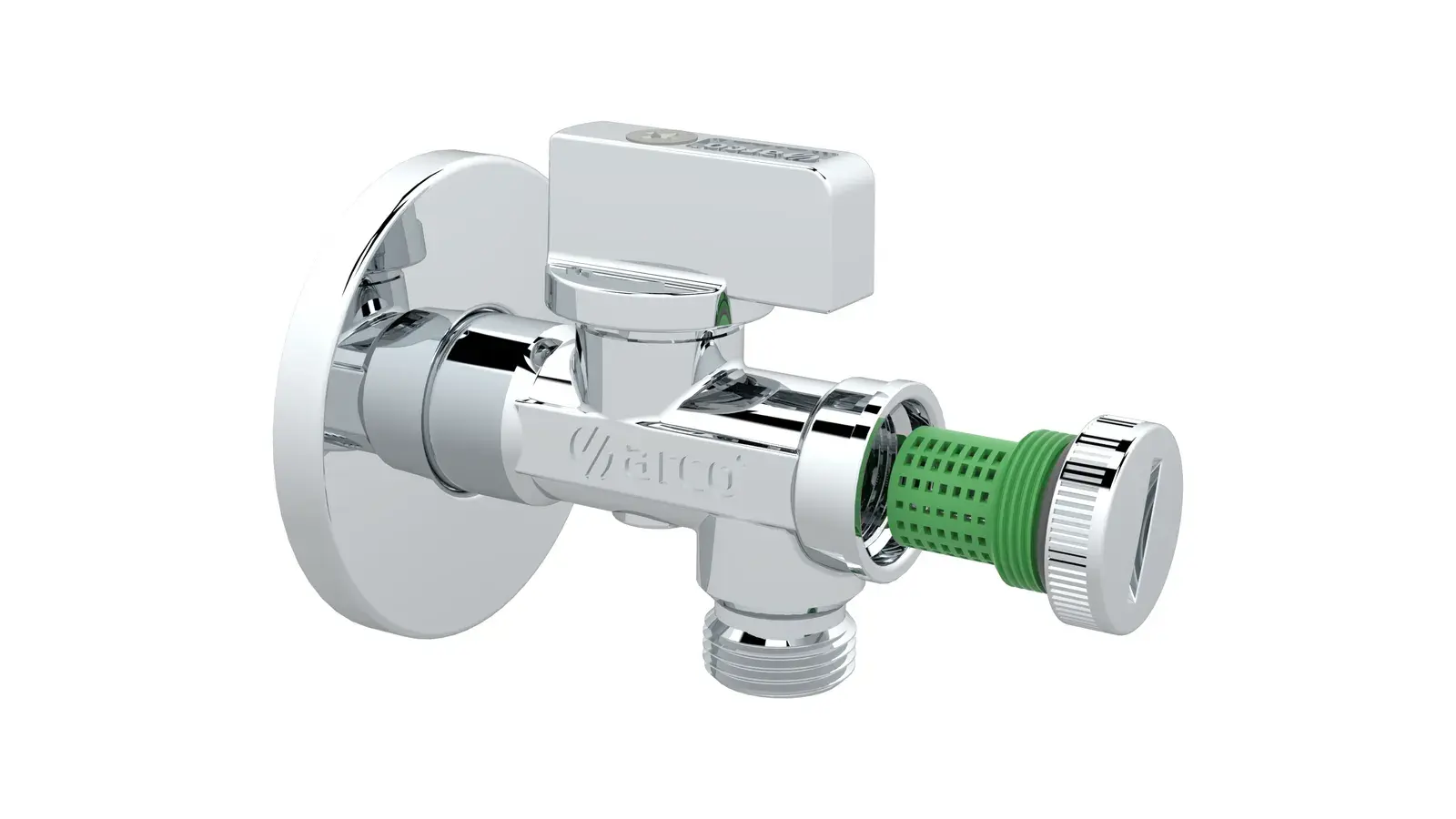 Mini angle ball valve with filter 1/2" M x 1/2" M 02400MAC01