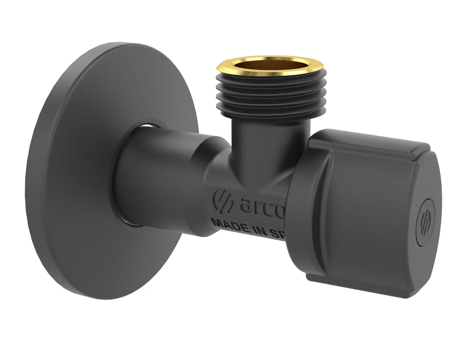 Black angle valve A-80 1/2" M x 3/8" M NOV42