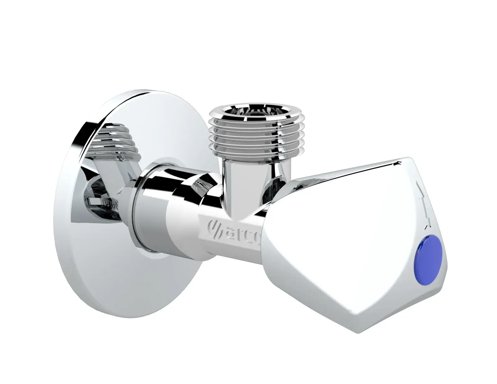 Extra polished chrome angle valve A-80 Luxe 1/2" M x 1/2" M LP730