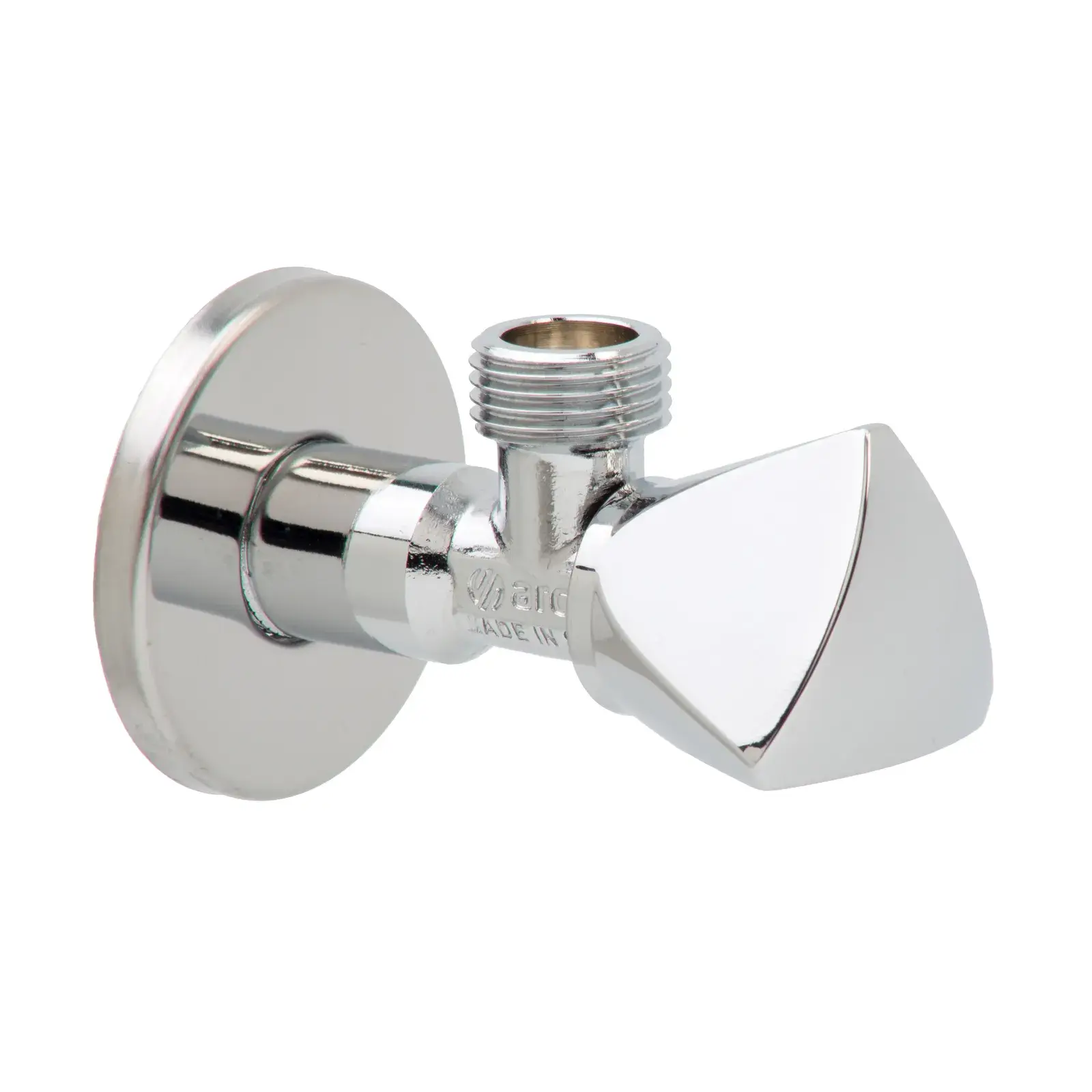 Extra polished chrome angle valve A-80 Luxe Plus 1/2" M x 1/2" M LP810