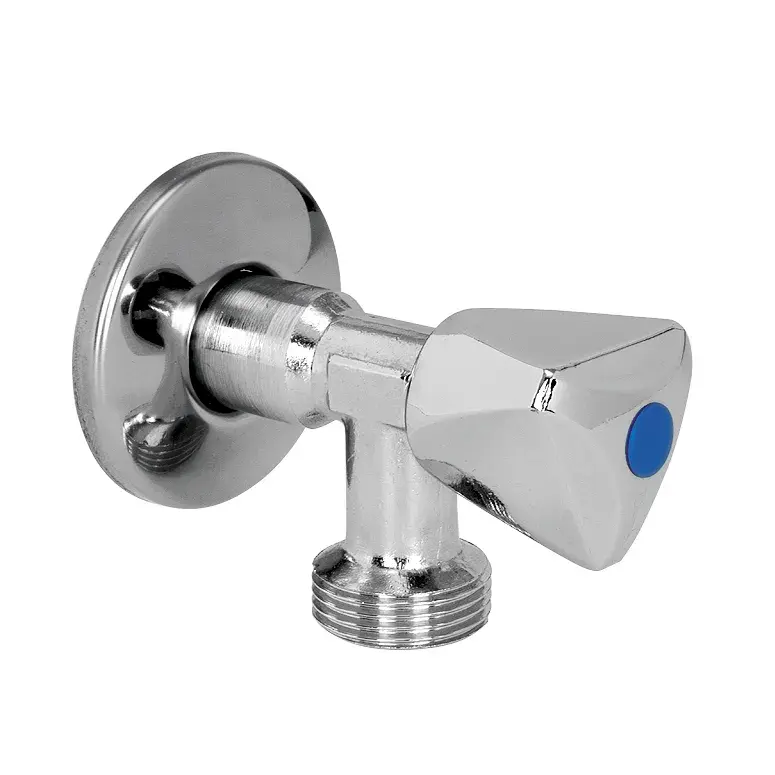 Extra polished chrome washing machine valve L-85 1/2" M x 3/4" M 728MLZ