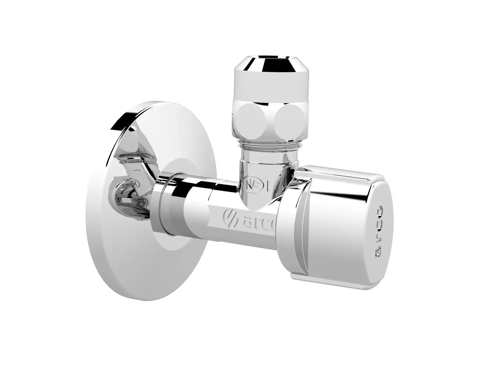 Angle valve with metal Nova handle long nut A-80 1/2" M x 3/8" x 10 mm NOV742