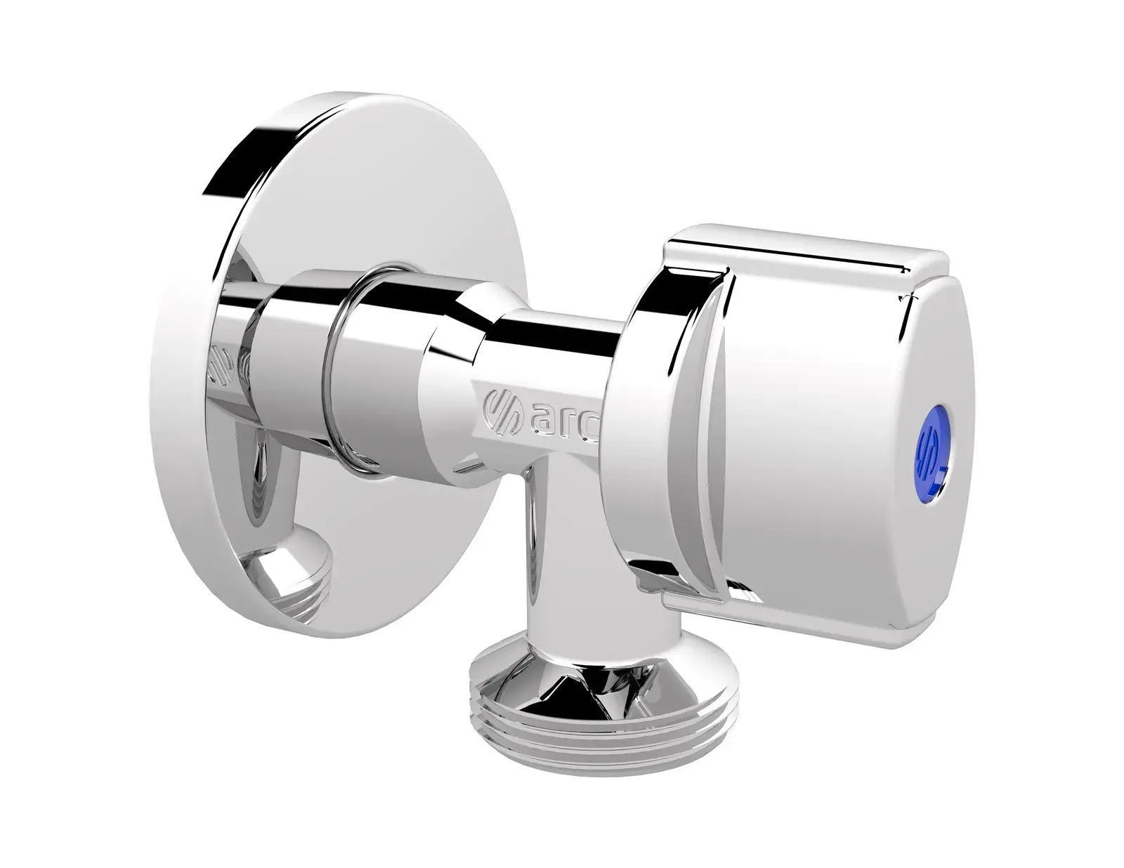 Washing machine valve with ABS Nova handle L-85 1/2" M x 3/4" M 00728