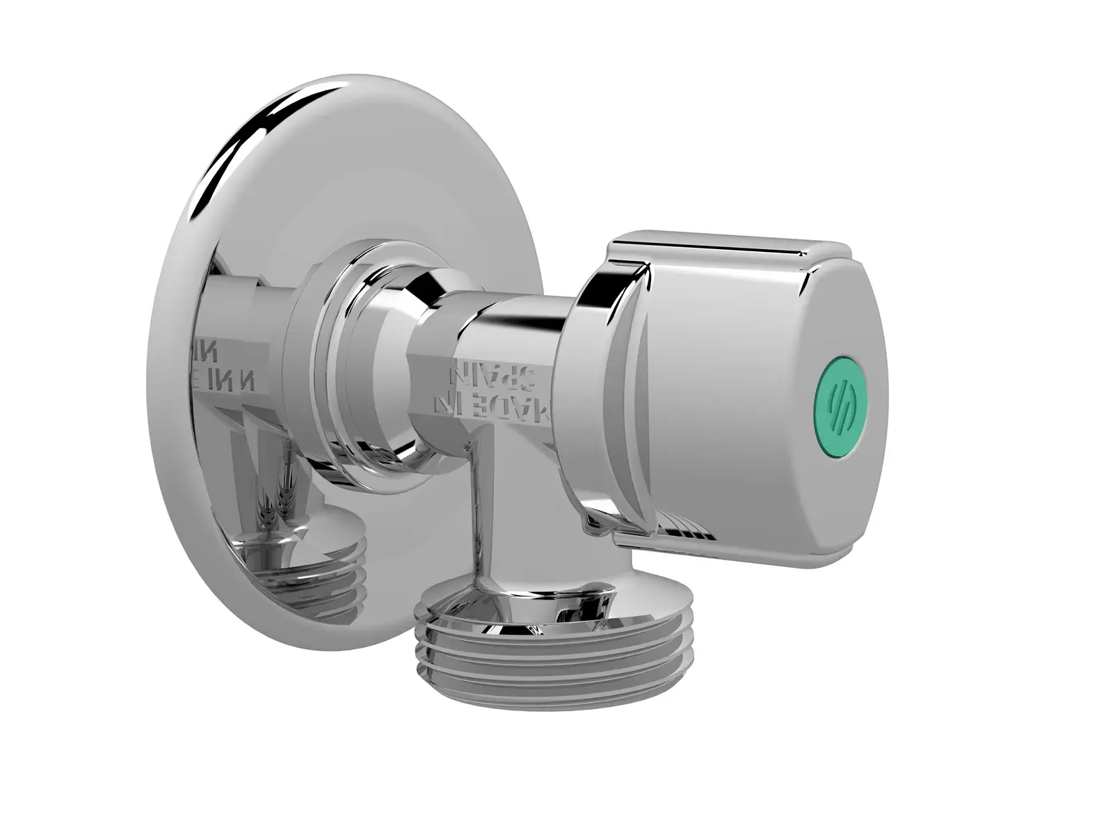 Washing machine valve with ABS Nova handle VITAQ L-94 1/2" M x 3/4" M 00725AC