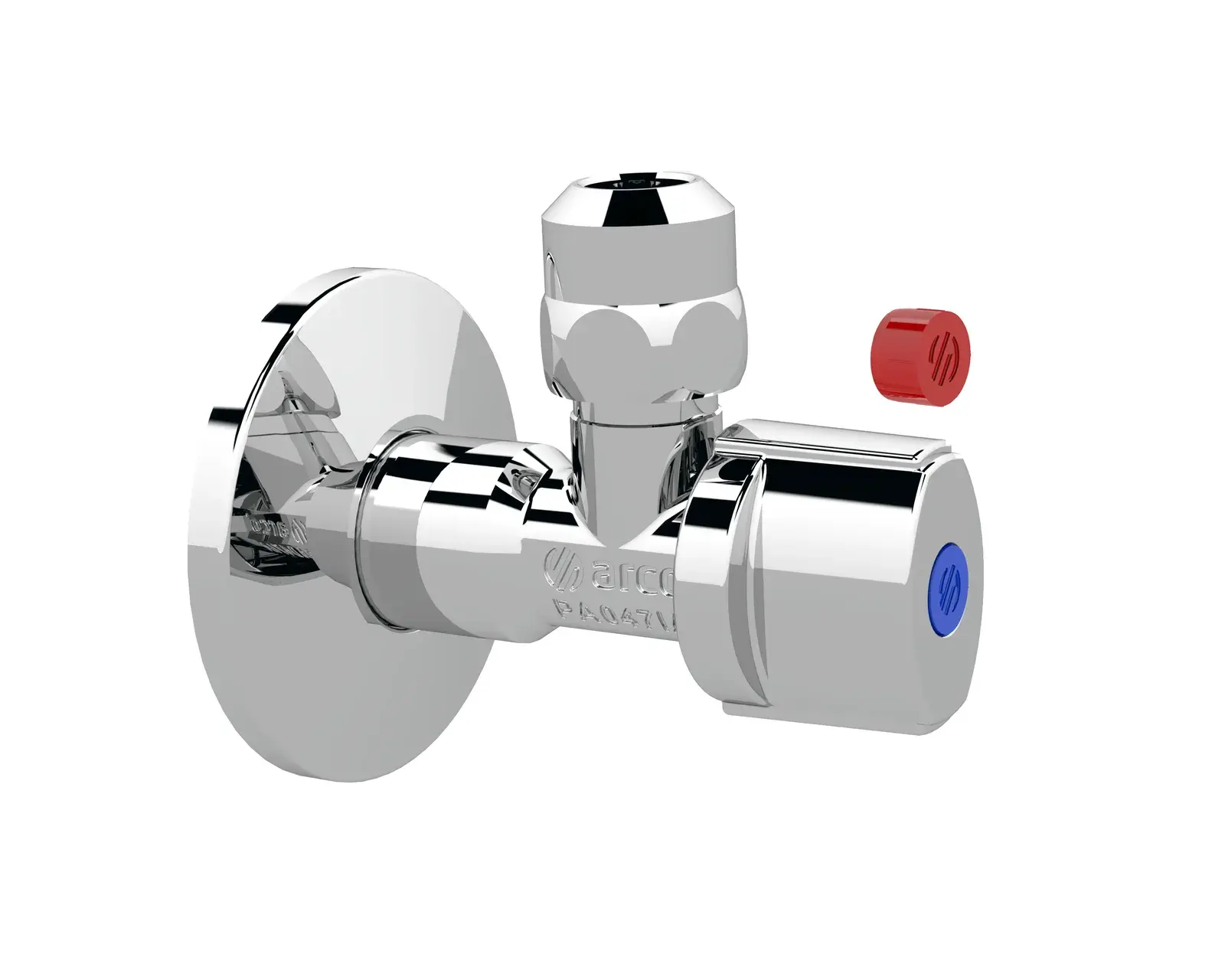 Polished chrome angle valve with metal Nova handle VITAQ A-80 1/2" M x 3/8" x 10 mm NOV78MAC