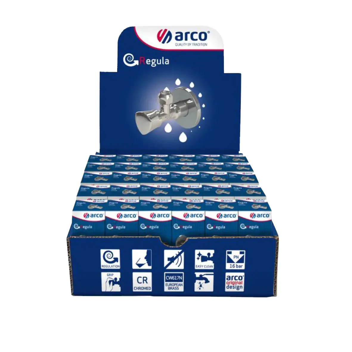 Display box: multiturn angle valve Regula 1/2" M x 1/2" M VTQ005