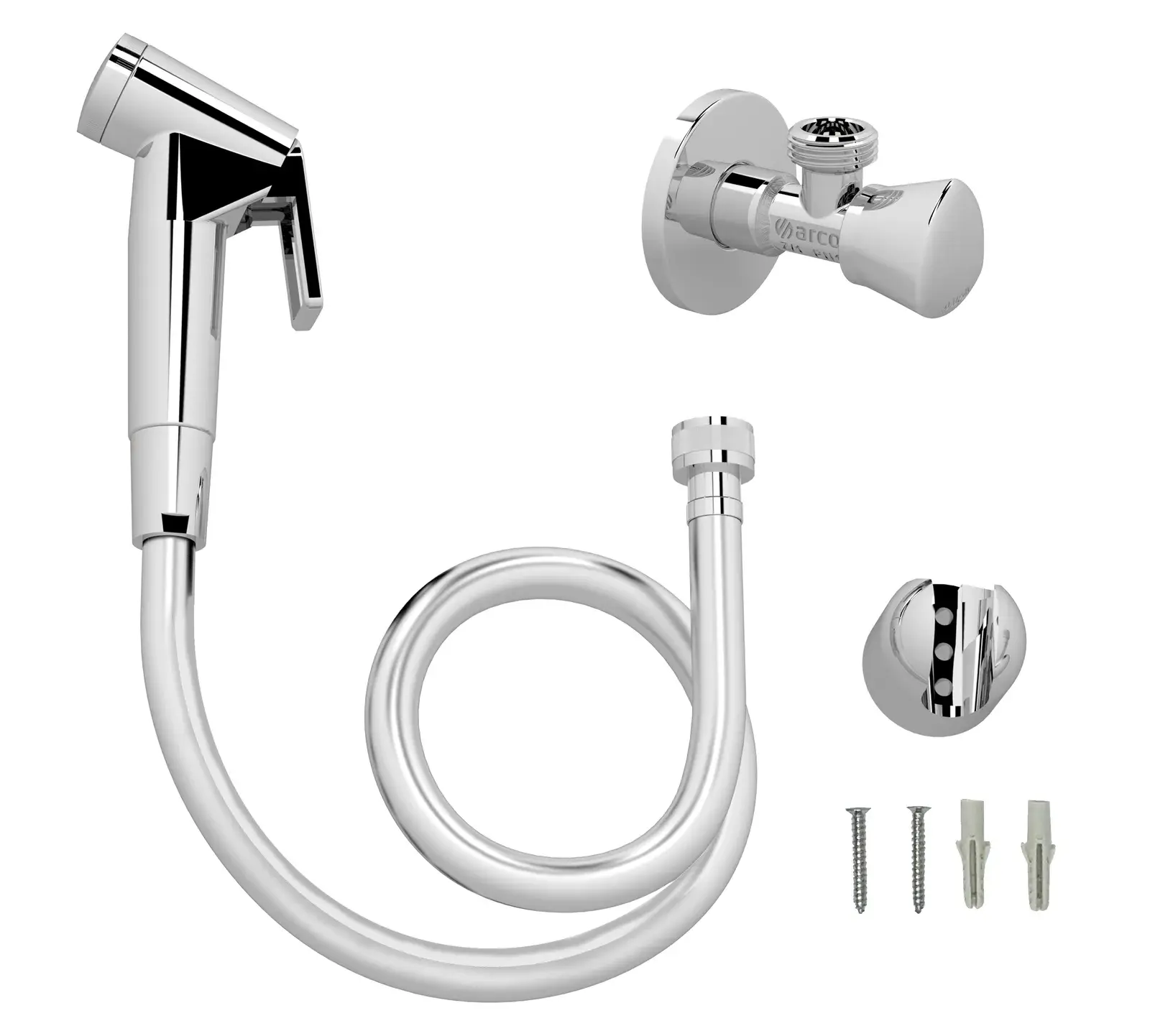Hand shower set + multiturn angle valve 1/2" loose nut WP010