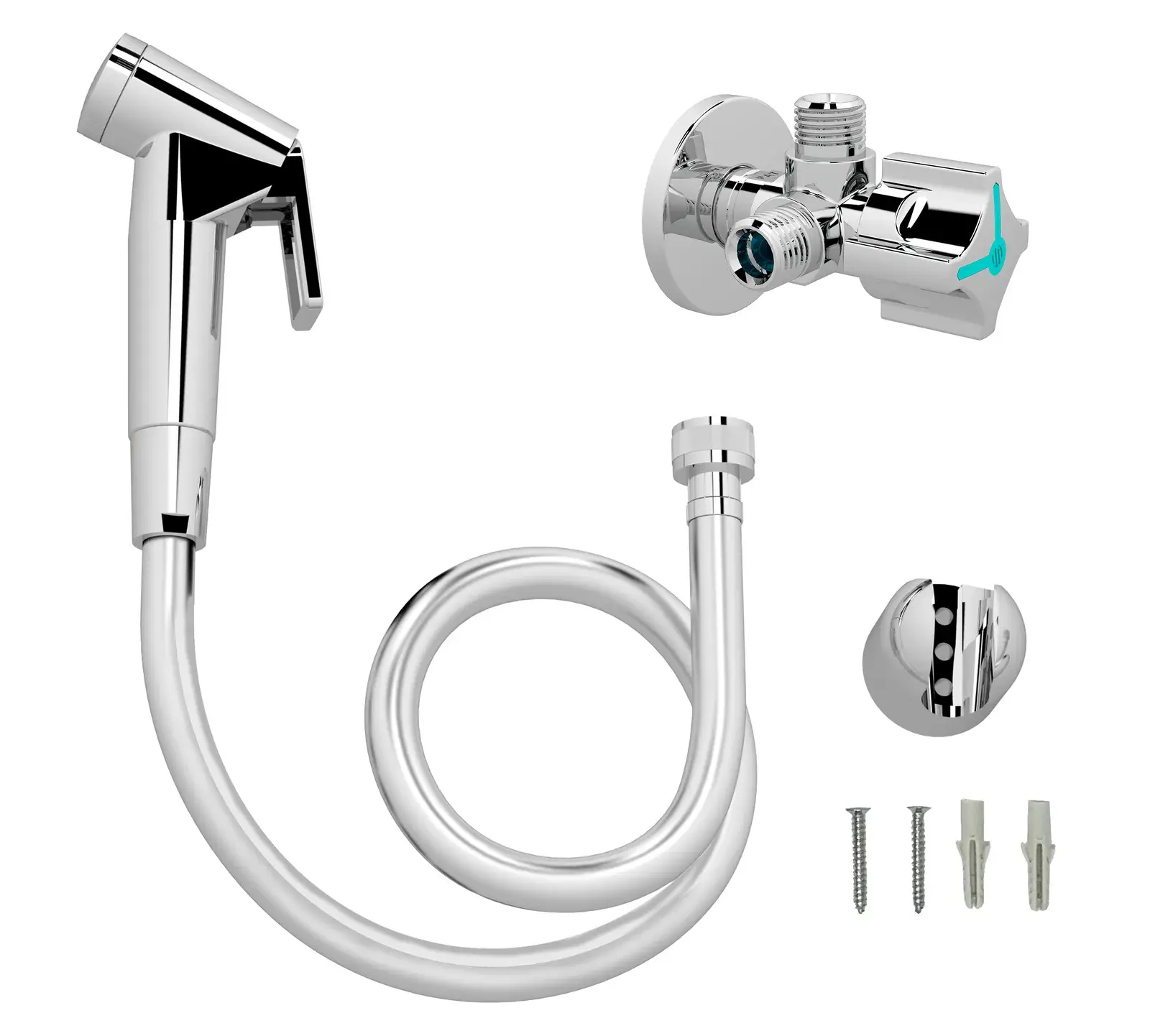 Hand shower set + Twin dual outlet valve 1/2" loose nut WP014