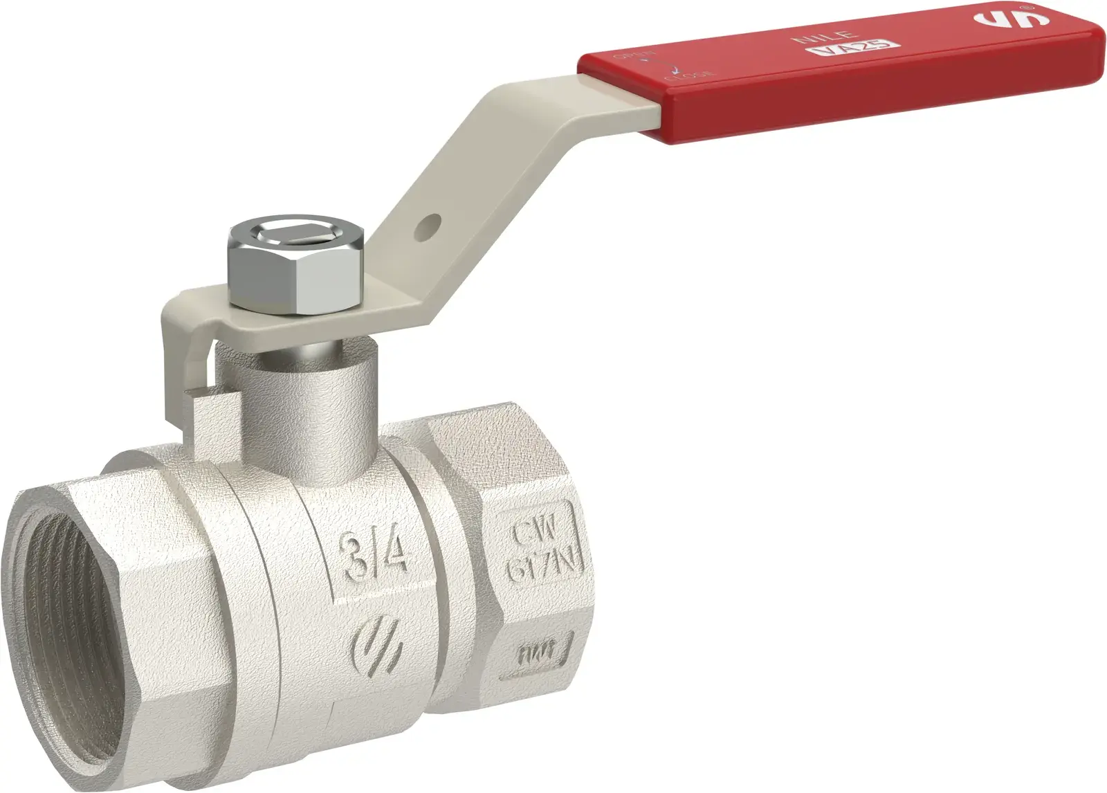 Ball valve with red lever handle Nile 1/2" F x 1/2" F 760103