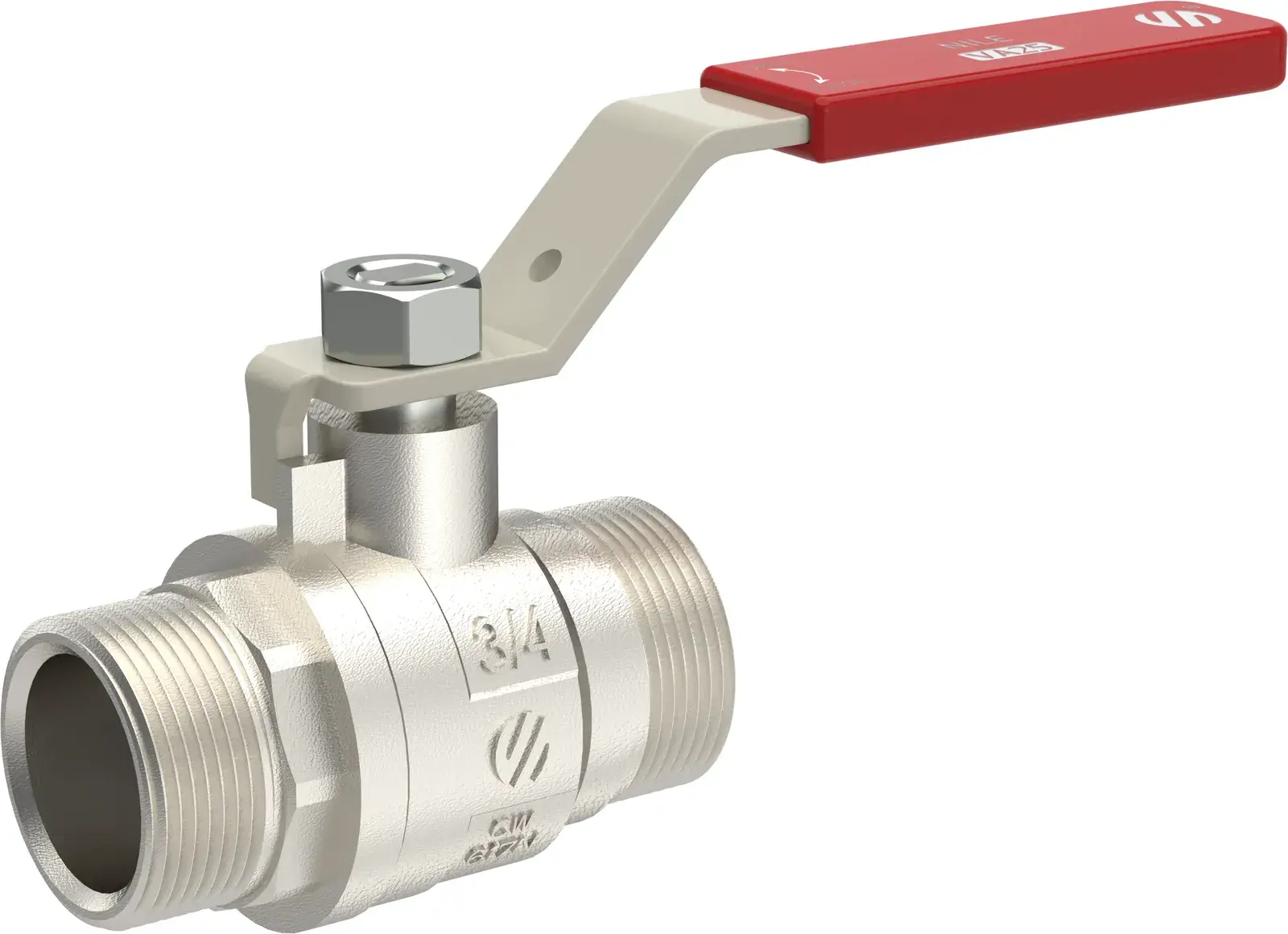Ball valve with red lever handle Nile 1/2" M x 1/2" M 761103