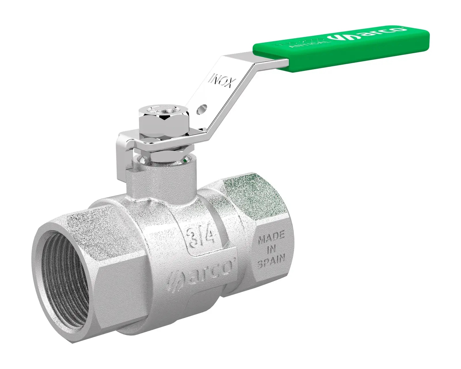 Ball valve with green lever handle Tajo 2000 1/2" F x 1/2" F 00005AC01