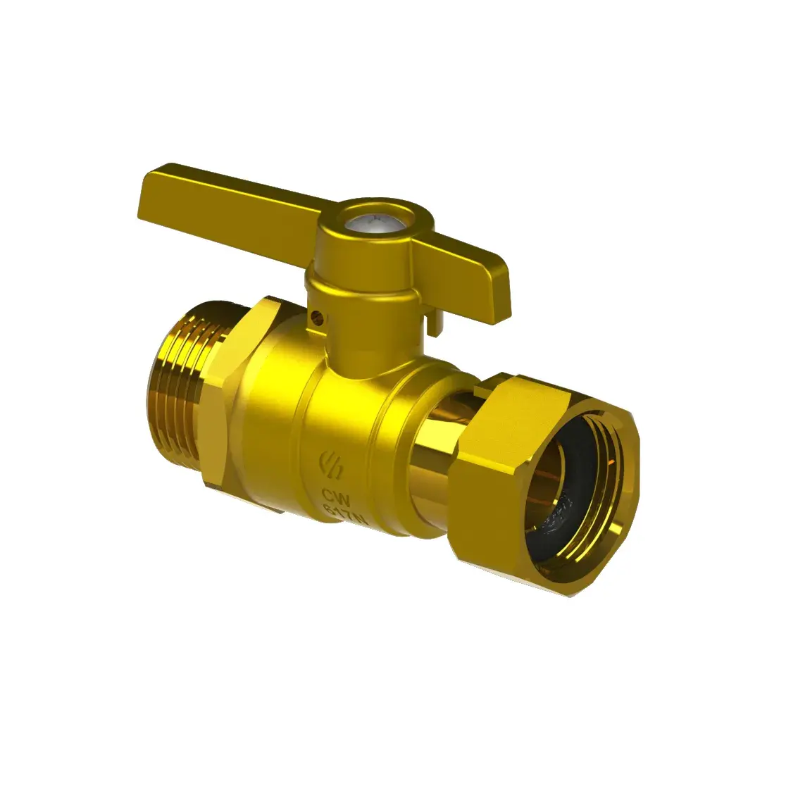 Straight ball valve Sil MLA 1/2" M x 3/4" loose nut 146010