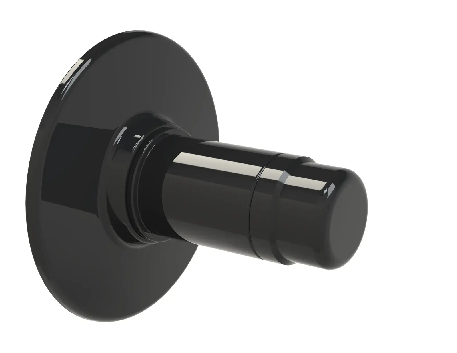 Black ABS concealed handle with rosette Texas 08250N