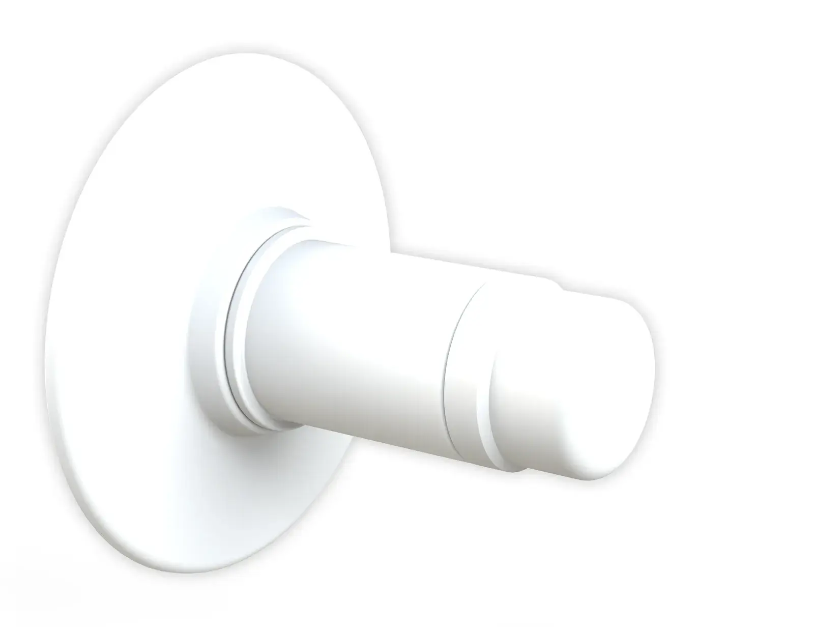 White ABS concealed handle with rosette Texas 08250B