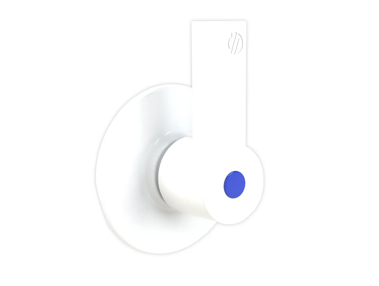 White metal lever handle with rosette Texas 08230B