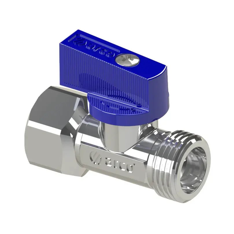 Mini ball valve with blue hexagonal handle Delta 1/2" M x 1/2" F (5 pieces) 208020