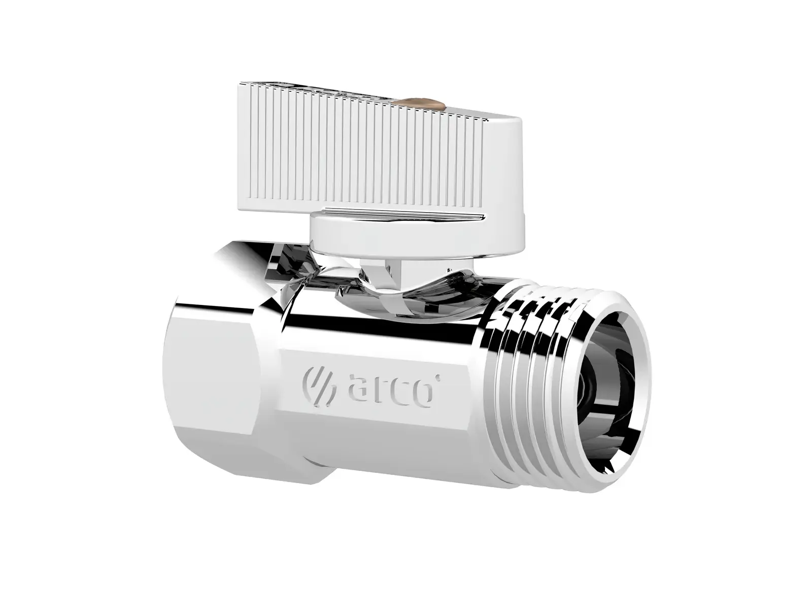 Mini ball valve with hexagonal handle 1/2" M x 1/2" F (5 pieces) 2207C