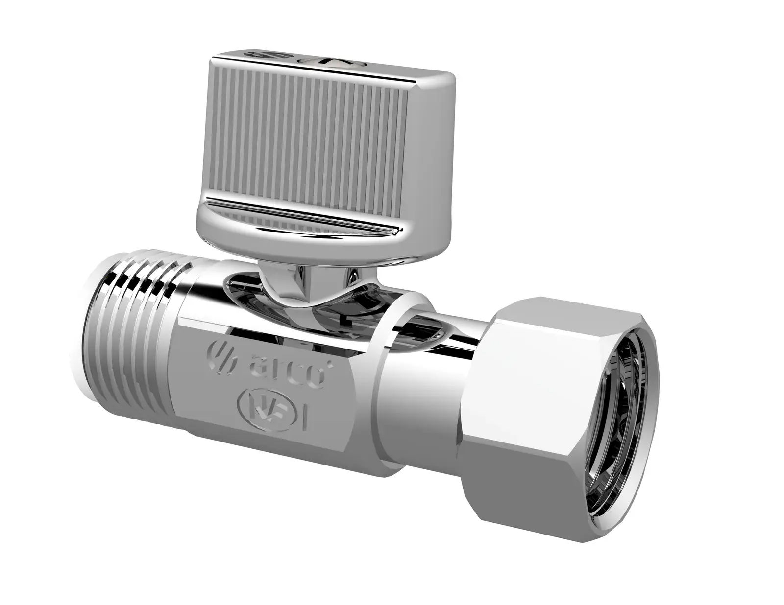 Mini ball valve 3/8" M x 3/8" loose nut (5 pieces) 02270