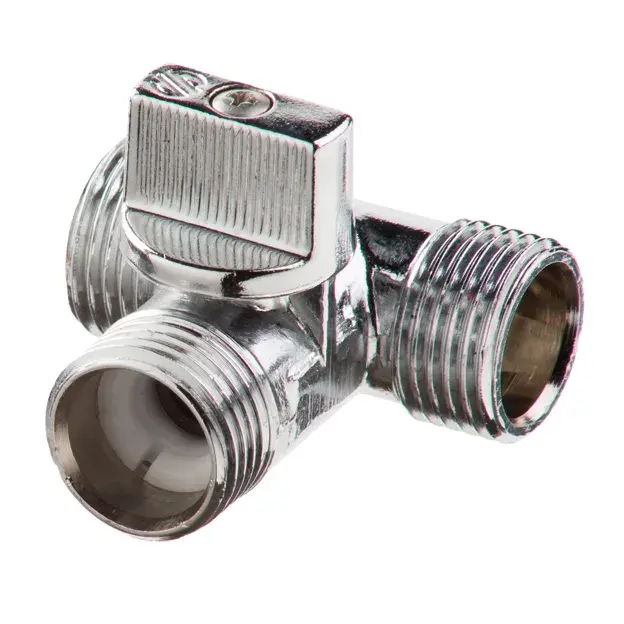 Mini tee ball valve 1/2" M x 1/2" M x 1/2" M 02325