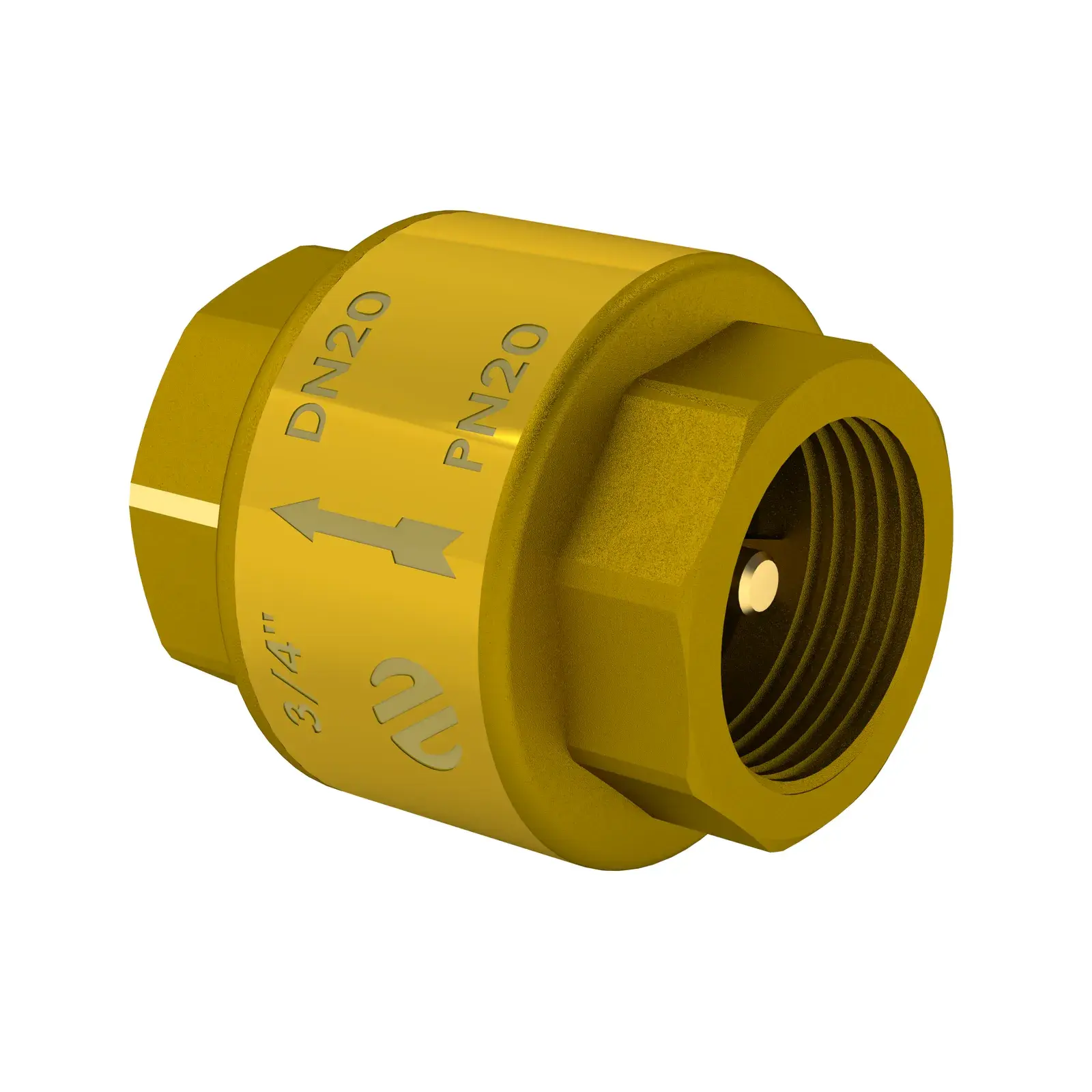 Spring check valve with metal plate Stop 1/2" F x 1/2" F 191403