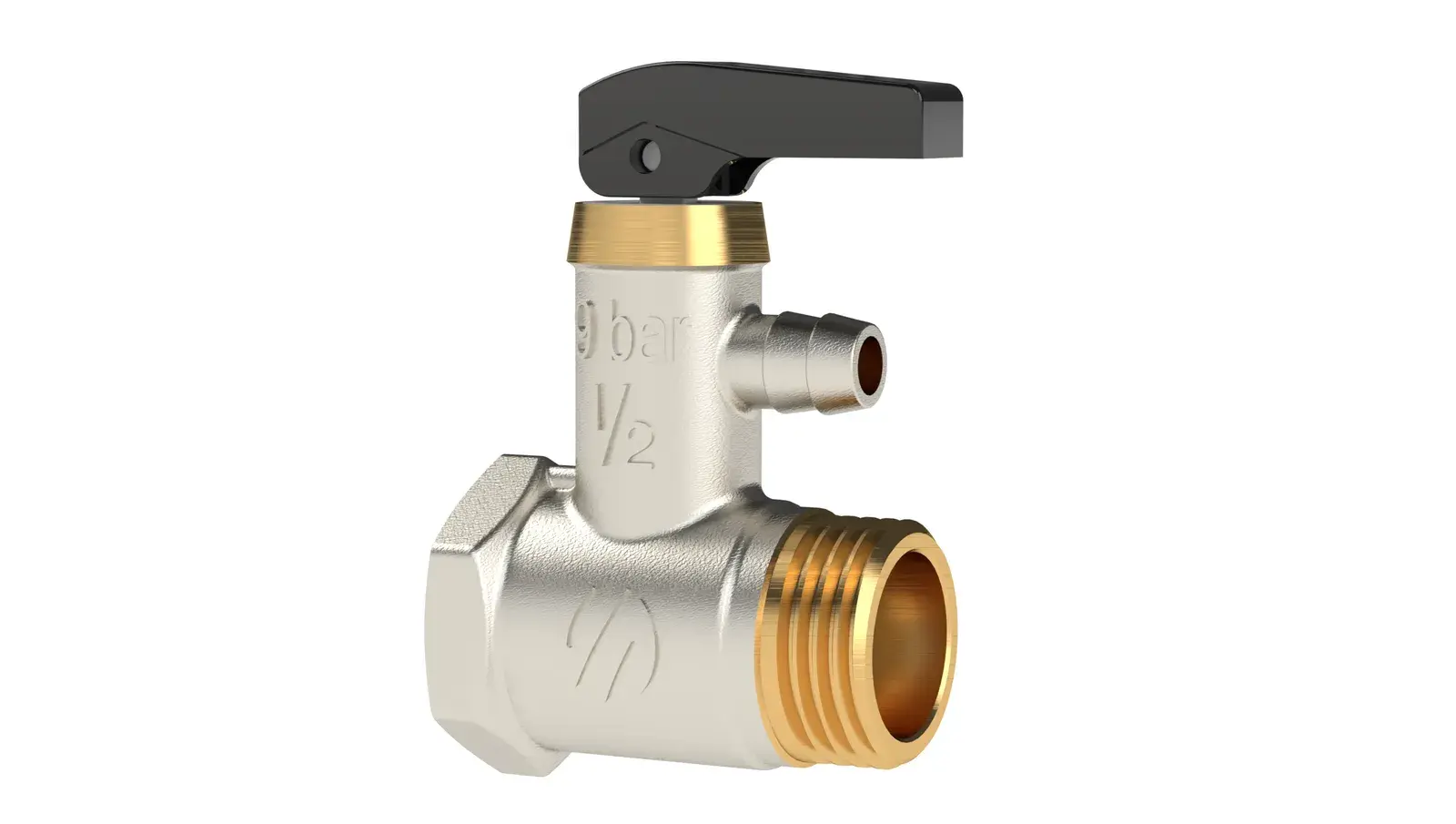 Safety relief valve 9 bar Stop 3/4" M x 3/4" F 504559