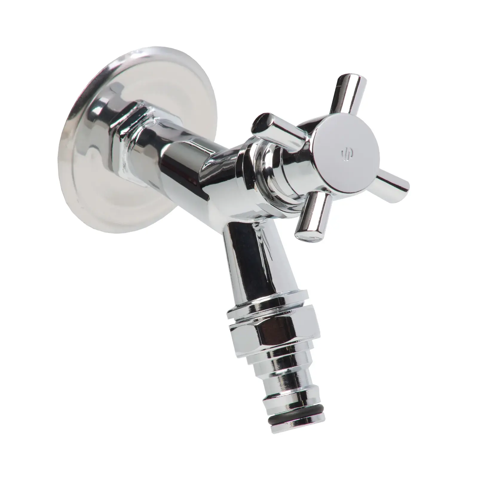 Multiturn garden tap Vintage in extra polished chrome 1/2" M x quick connector 1/2" M 105001