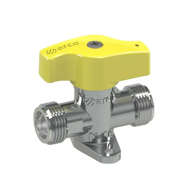 Gas appliance valve V-82 with yellow handle M20 x 1.5 x M20 x 1.5 00922