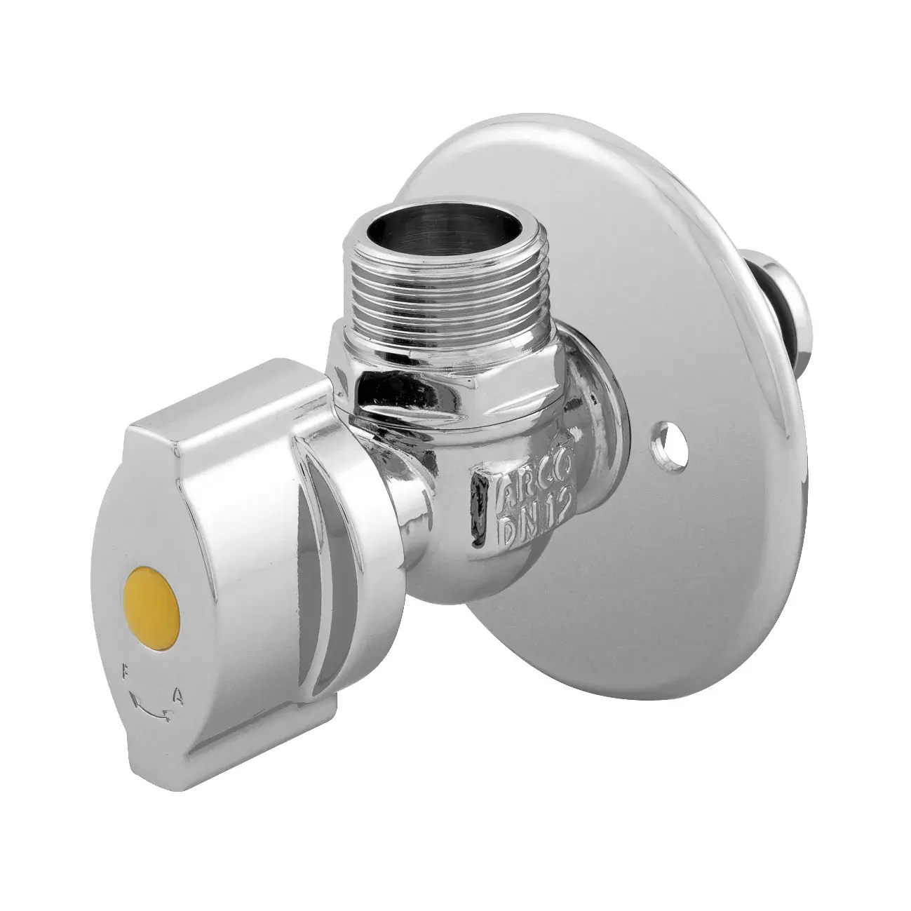 Haakse gaskraan Pater voor boiler, verchroomd 22 mm x 3/4" bu BL851