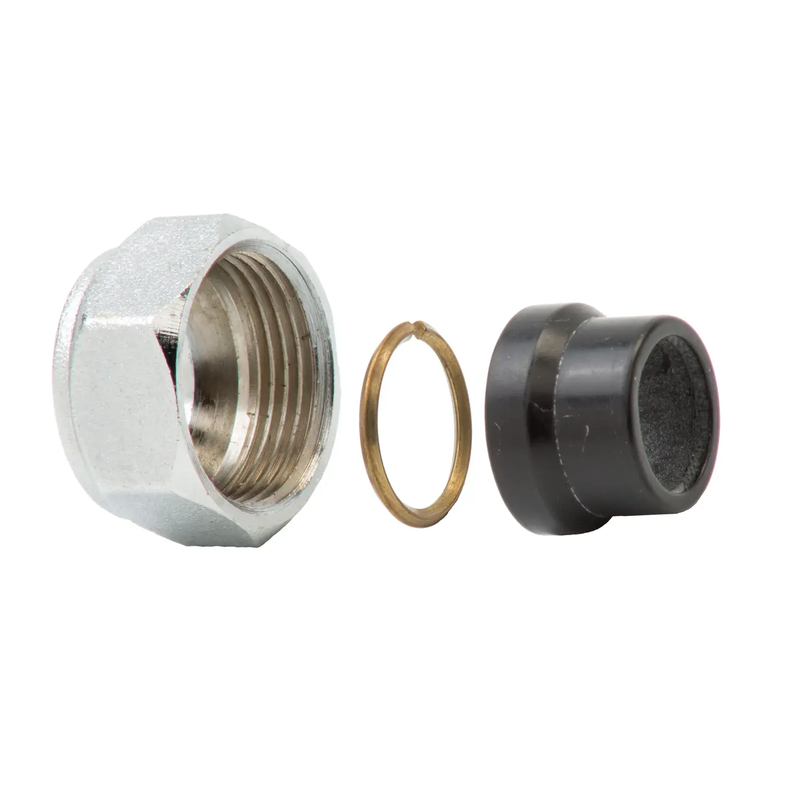 Verchroomde knelkoppeling Teide voor koperen buis 3/8" bi x 12 mm (10 stuks) C4378