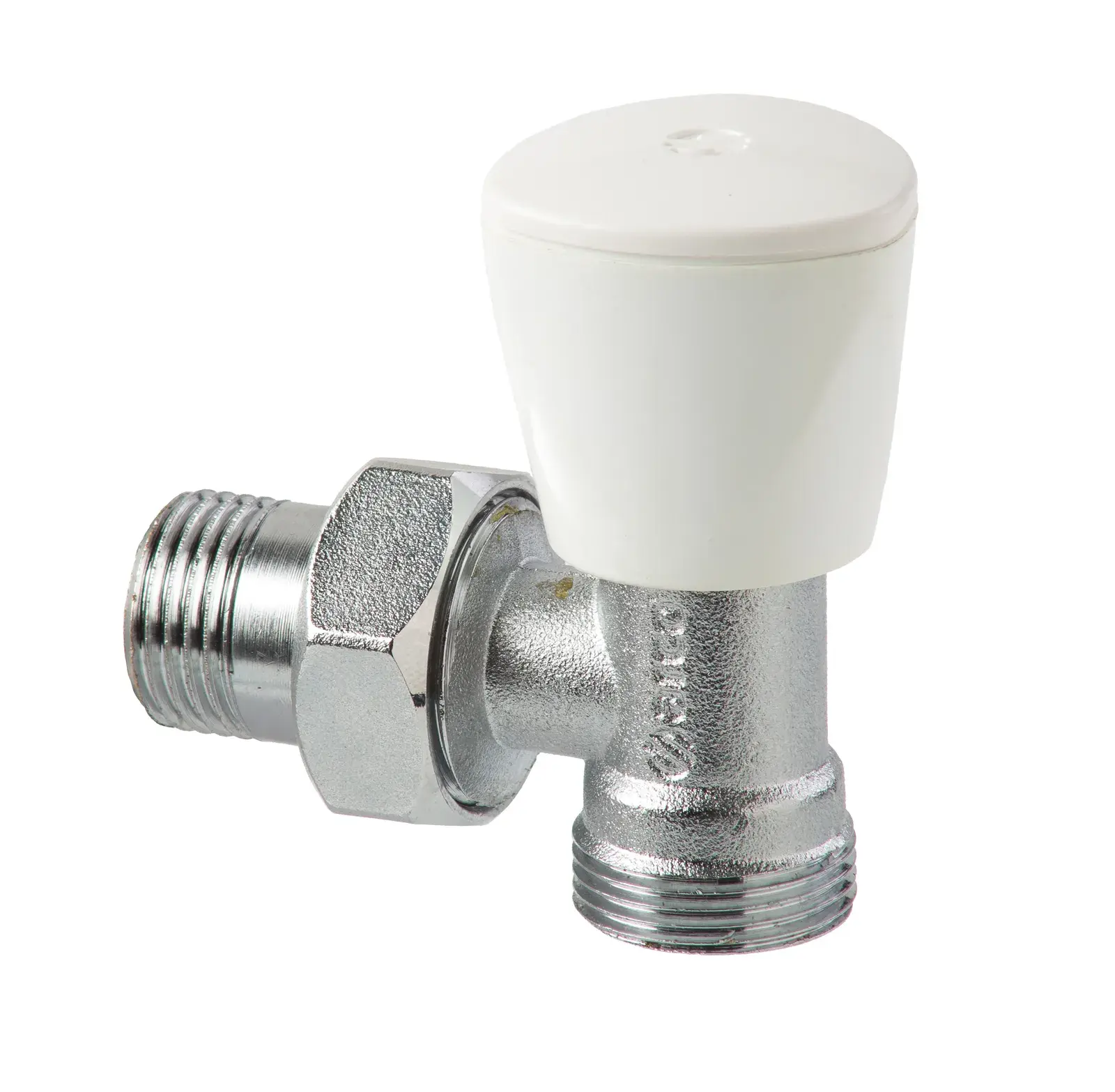 Haakse radiatorkraan Teide Plus met antidruppel-O-ring voor meerlagen- en koperen buis M24 x 1,5 x 1/2" bu 503255