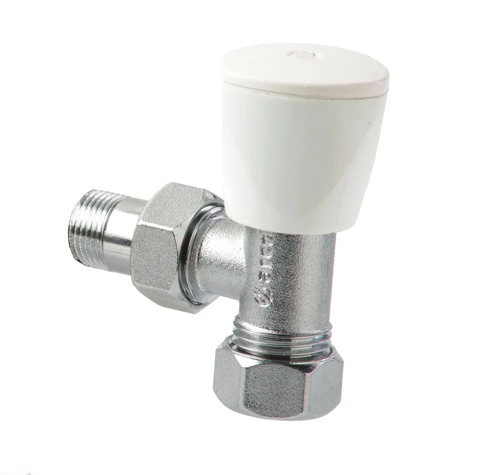 Haakse radiatorkraan Teide Plus voor koperen buis 14 mm x 1/2" bu 503225