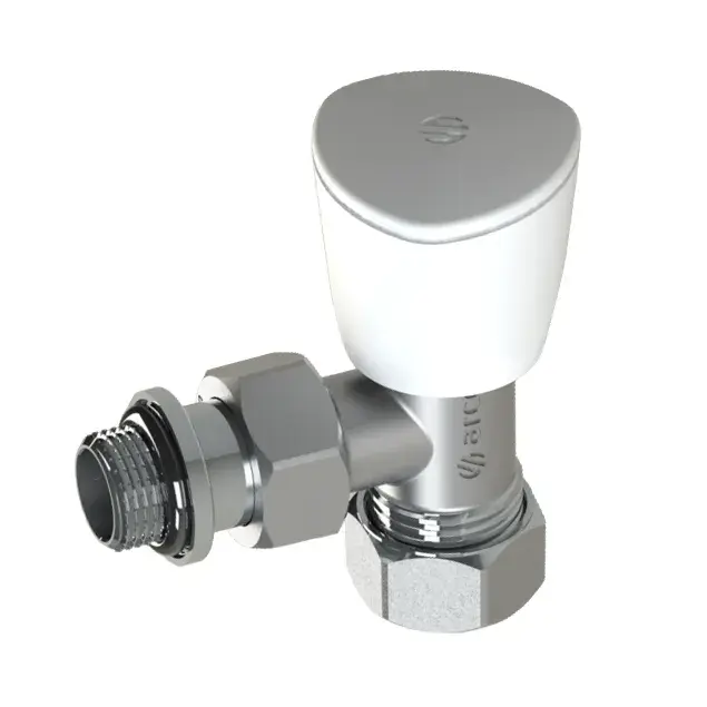 Haakse radiatorkraan Teide Plus met antidruppel-O-ring voor koperen buis 15 mm x 1/2" bu 503630