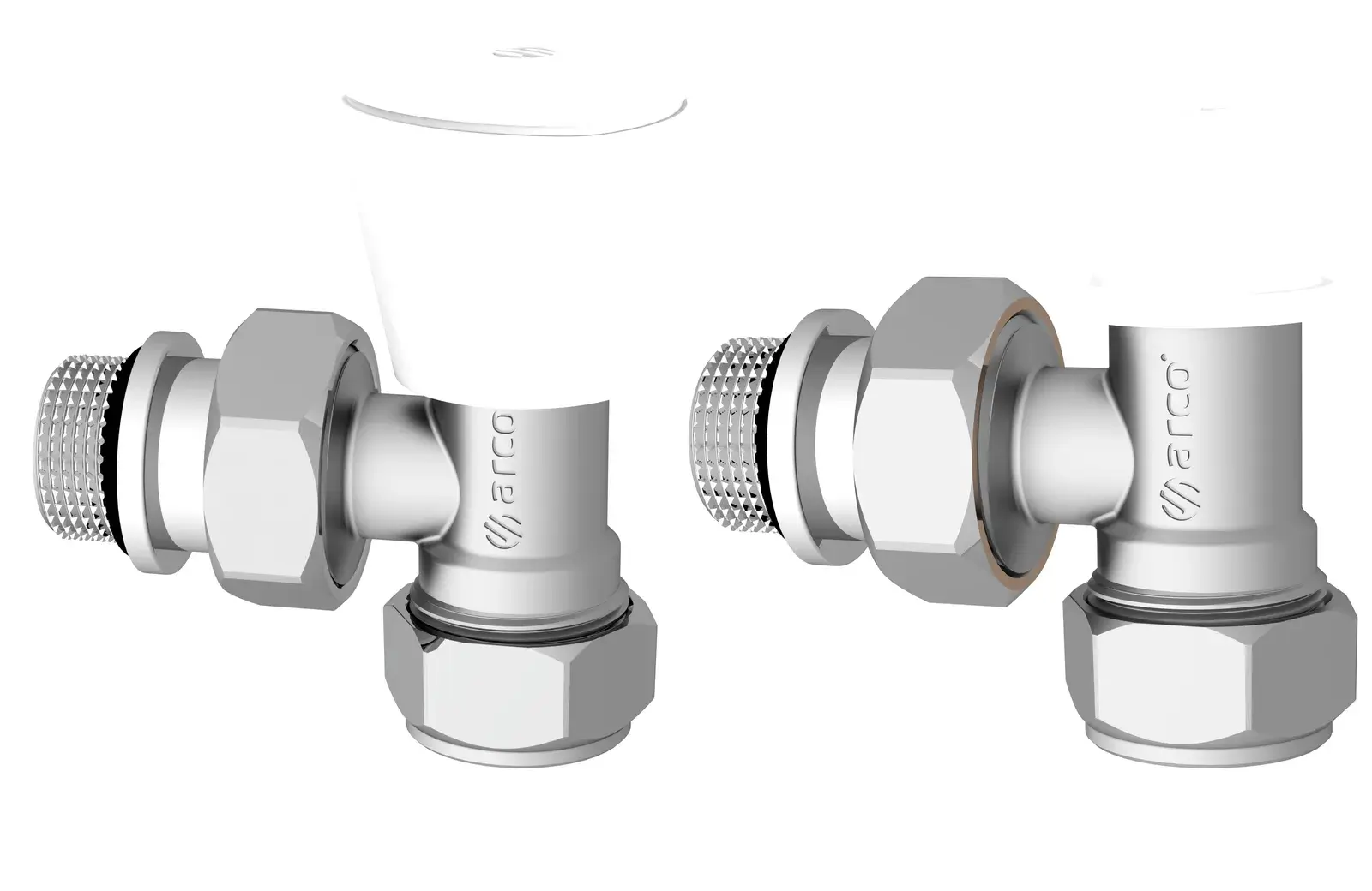 Radiatorkraanset Teide Plus haaks met antidruppel-O-ring voor koperen buis 15 mm x 1/2" bu KCM45SP