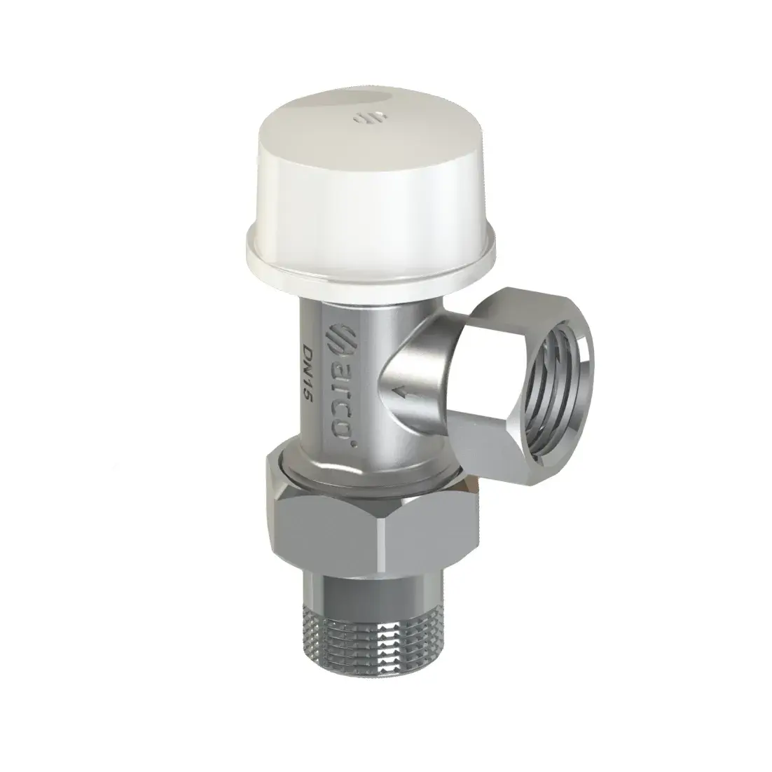 Inverted thermostatic angle radiator valve Teide Termo Plus 1/2" F x 1/2" M 501295