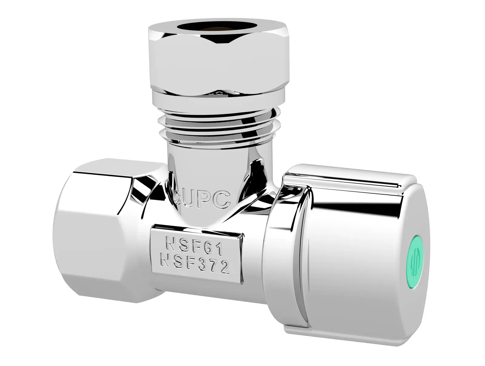 Kwartslag-hoekstopkraan 1/2" bi NPT x 1/2" insteekaansluiting 214140