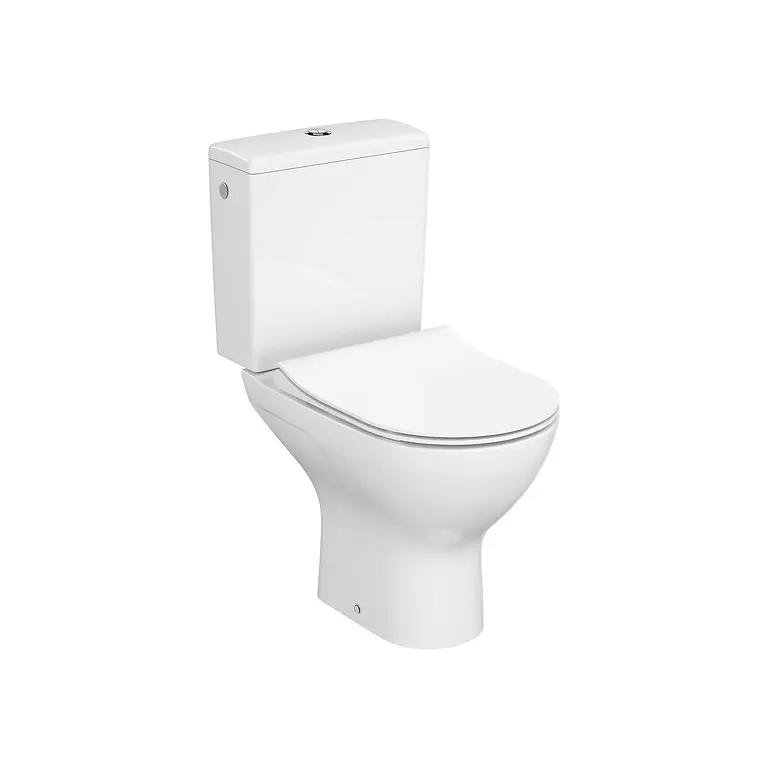 Set 879: Colour Pro Oval Cersanit Vortex WC Compact with Square Tank and City Pro Oval Slim Duroplast Toilet Seat K103-052