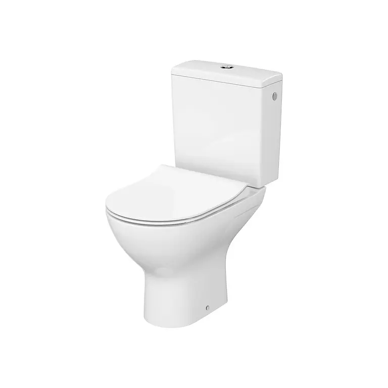 Set 879: Colour Pro Oval Cersanit Vortex WC Compact with Square Tank and City Pro Oval Slim Duroplast Toilet Seat K103-052