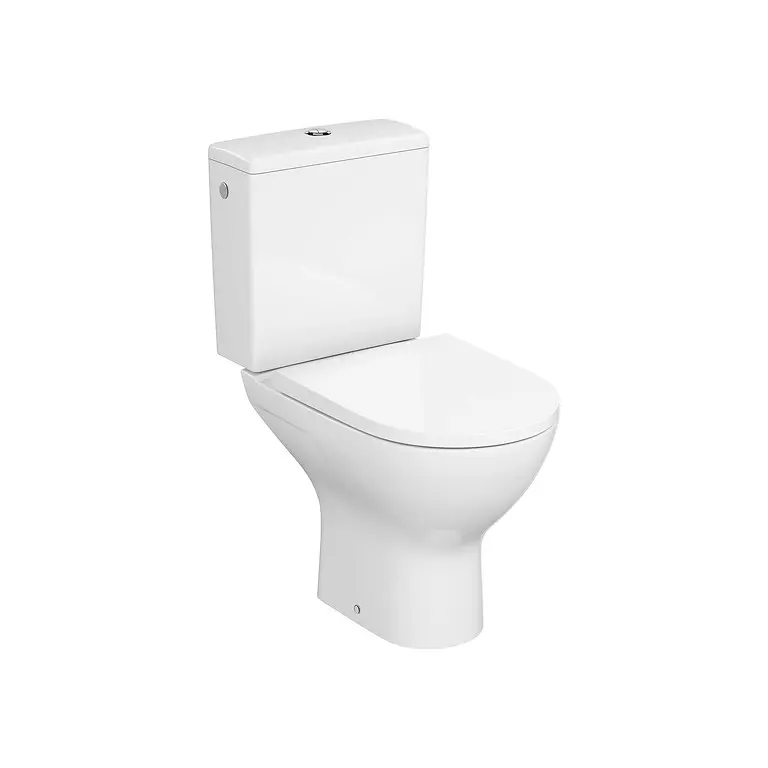 Set 880: Colour Pro Oval Cersanit Vortex WC Compact with Square Tank and Larga Oval Slim Wrap Duroplast Toilet Seat K103-053