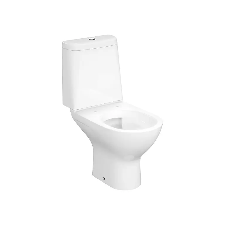 Set 882: Colour Pro Oval Cersanit Vortex WC Compact with Round Tank and Larga Oval Slim Wrap Duroplast Toilet Seat K103-055