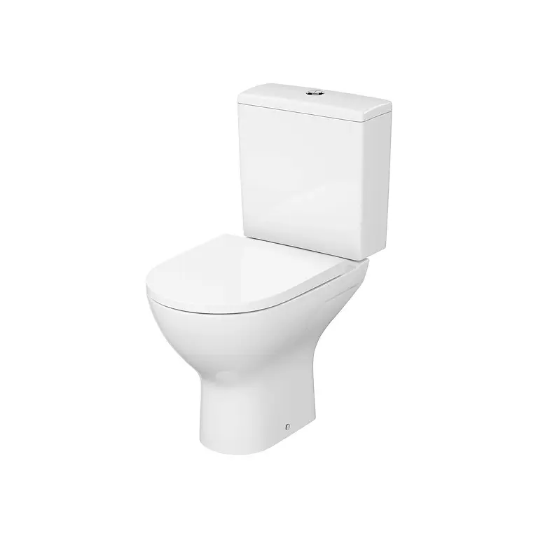 Set 884: Colour Pro Oval Cersanit Vortex WC Compact with Square Tank and Larga Oval Slim Wrap Duroplast Toilet Seat K103-057