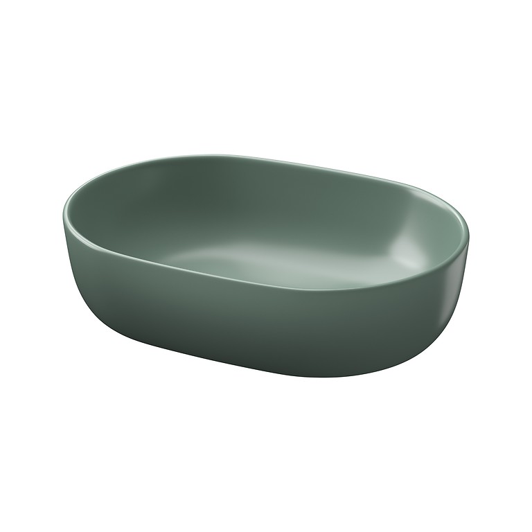 Moduo 50 Oval Countertop Washbasin Green Matt K116-130