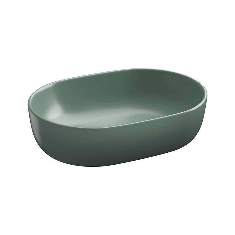 Moduo 50 Oval Countertop Washbasin Green Matt K116-130