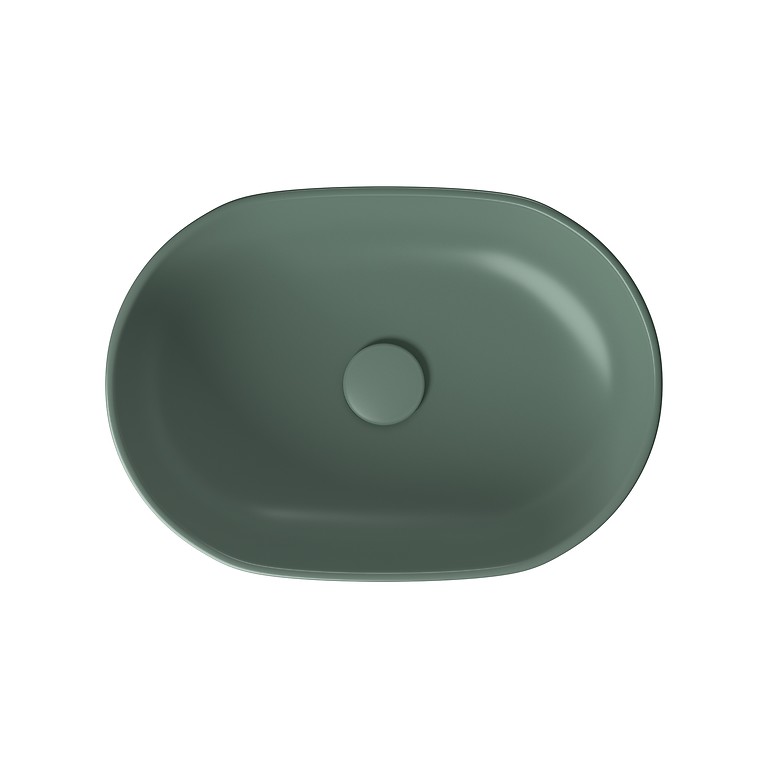 Moduo 50 Oval Countertop Washbasin Green Matt K116-130