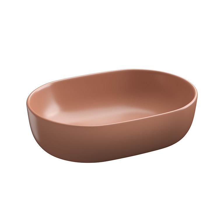 Moduo 50 Oval Countertop Washbasin Red Brick Matt K116-131