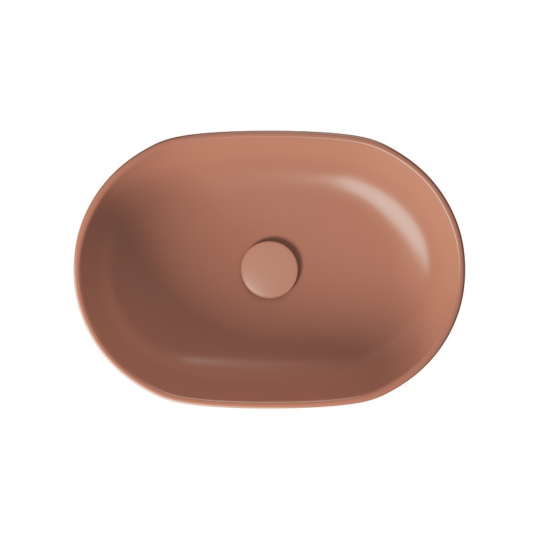 Moduo 50 Oval Countertop Washbasin Red Brick Matt K116-131