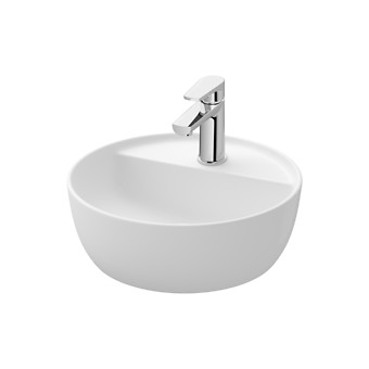 MODUO 40x40 COUNTERTOP WASHBASIN ROUND WITH SHELF AND FAUCET HOLE K116-153