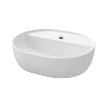 MODUO 50x40 countertop washbasin oval with shelf and faucet hole K116-154