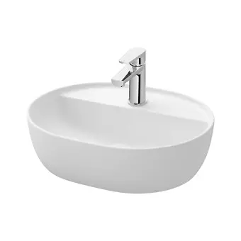 MODUO 50x40 countertop washbasin oval with shelf and faucet hole K116-154